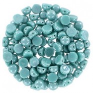 Cuentas de vidrio Czech Cabuchones 2 agujeros 6mm - Jade Shimmer